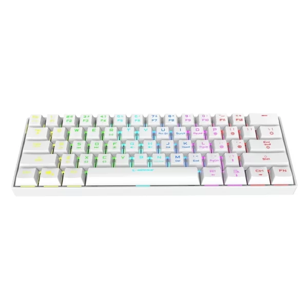 Rampage KB-RX63 B-ATOM Beyaz Bluetooth RGB Backlight Blue Switch Mekanik Q 63 Tuşlu Mini Gaming Oyuncu Klavyesi