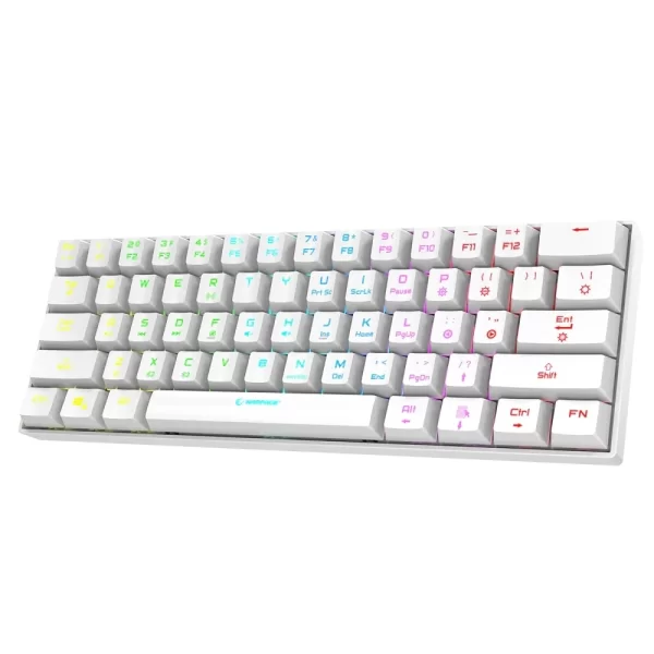 Rampage KB-RX63 B-ATOM Beyaz Bluetooth RGB Backlight Blue Switch Mekanik Q 63 Tuşlu Mini Gaming Oyuncu Klavyesi
