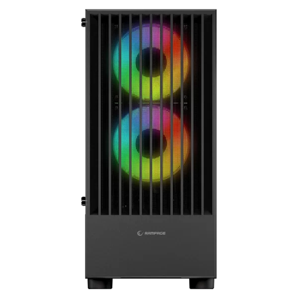 Rampage LYRA Mesh Temperli Camlı Siyah 3*12cm RGB Fan M-ATX Mid-T Gaming Oyuncu Kasası