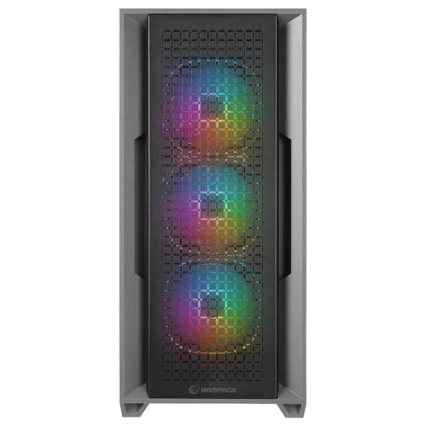 Rampage RADIANT V1 BLACK 2* USB3.0 Temperli 4*ARGB Fan+Hub E-ATX Exclusive Gaming Kasa