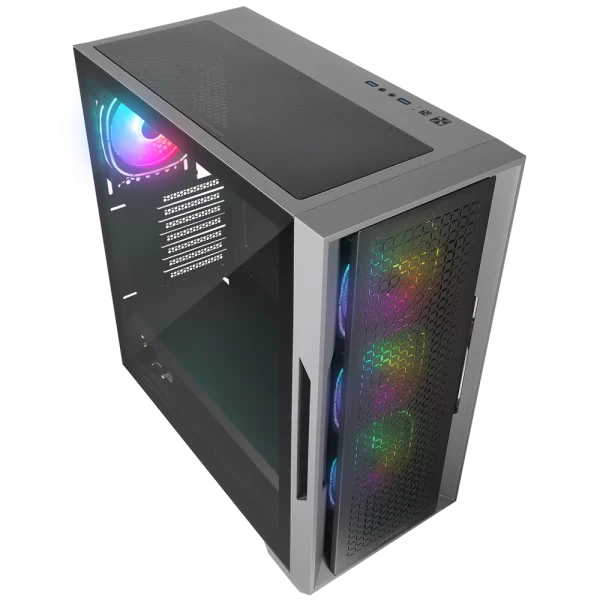 Rampage RADIANT V1 BLACK 2* USB3.0 Temperli 4*ARGB Fan+Hub E-ATX Exclusive Gaming Kasa