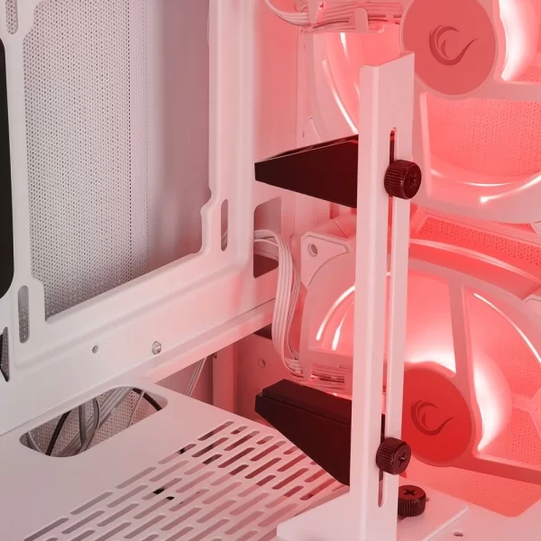 Rampage VANGUARD V2 Beyaz Mesh Easy Temperli Cam Type-C+Usb3.0  4*RGB Fan+Hub E-ATX Big-T Gaming Kasa
