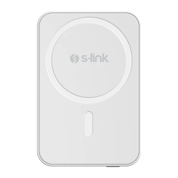 S-link M5 5000mAh PD20W Magsafe 15W Kablosuz Type-C Beyaz Powerbank