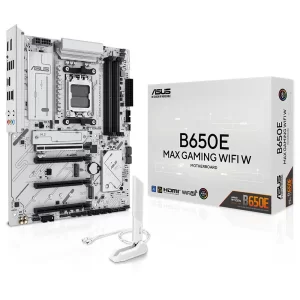 Asus B650E MAX GAMING WIFI W DDR5 8000MHz (OC) M.2 AM5 ATX Beyaz Anakart