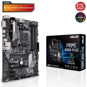 Asus Prime B450-Plus DDR4 4400MHz (OC) RGB M.2 AM4 ATX Anakart