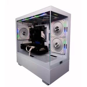 Dragos Basalt Pro 6x ARGB Fan USB 3.0 600W 80+ Plus mATX Panoramik Temperli Cam Gaming Beyaz Kasa
