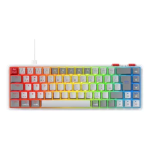 Rampage Yoru Mini RGB Red Switch Mekanik Beyaz/Gri Type-C Kablolu Gaming Klavye