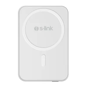 S-link M5 5000mAh PD20W Magsafe 15W Kablosuz Type-C Beyaz Powerbank