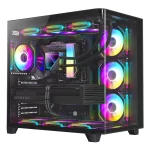 Dragos Ocean Curved Pro Siyah v2 7x ARGB Fan Type-C 750W 80+ Temperli Cam Gaming ATX Mid Tower Kasa