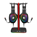 GameBooster HS01 RGB Aydınlatmalı Aksesuar ve İkili Kulaklık Standı