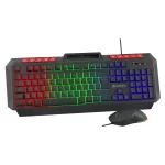 GameBooster KM-11B Knight Rainbow Siyah Gaming Klavye Mouse Set
