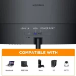 Koorui 27 27N5CA Curved VA Panel 5ms 75Hz HDMI, VGA 1500R 1080p FreeSync Siyah Monitör