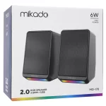Mikado MD-178 2.0 3W*2 Siyah RGB Aydınlatmalı USB + 3.5mm USB 5V Hoparlör