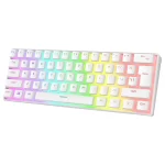 Rampage RADIANT K11 Beyaz Type-C Bağlantılı RGB Puding Tuşlu US Layout Red Switch Gaming Klavye