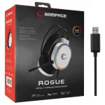 Rampage ROGUE Beyaz USB RGB Ledli Gaming Oyuncu Mikrofonlu Kulaklık