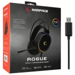 Rampage ROGUE Siyah USB RGB Ledli Gaming Esnek Mikrofonlu Oyuncu Kulaklık