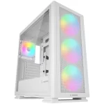 Rampage VANGUARD V2 Beyaz Mesh Easy Temperli Cam Type-C+Usb3.0  4*RGB Fan+Hub E-ATX Big-T Gaming Kasa
