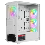Rampage VIGILANT Mesh 650W 80+ BRONZE Beyaz Temperli Camlı 4x12cm RGB Fan ATX Mid-T Gaming Oyuncu Kasası