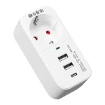 S-link SL-011 16A/250V 750 Joule 2 Usb 1 Type C Isıya Duyarlı Devre ve Akım Korumalı Tekli Priz