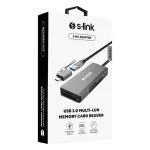 S-link SL-CR51 TypeC ve USB3.0 CF, SD, M2, MicroSD SD, MS 5 in 1 Metal Kart Okuyucu