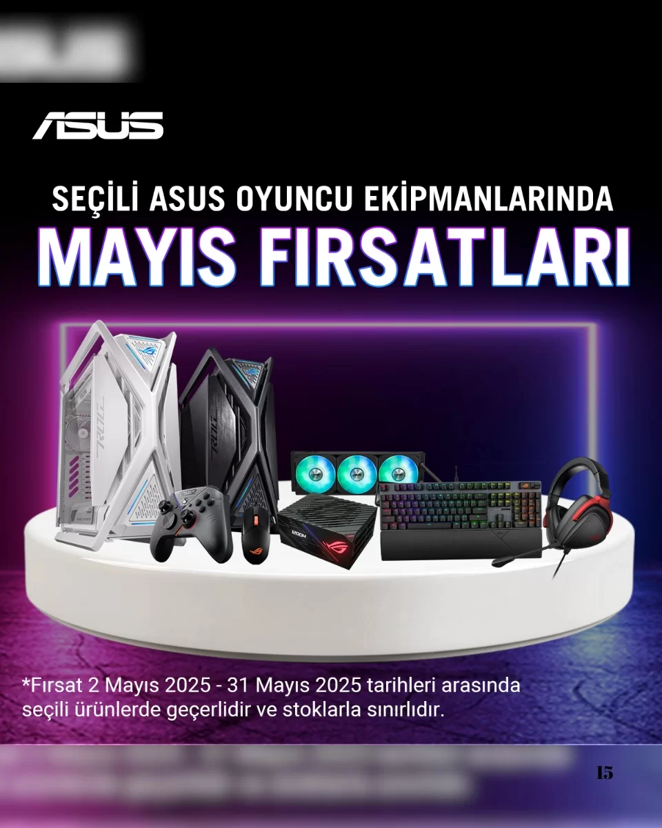 Seçili ASUS Oyuncu Ekipmanlarında Mayıs Ayına Özel Fırsatlar!