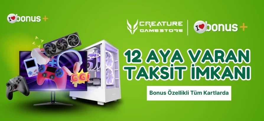 Gaming Ürünlerinde 12 Aya Varan Taksit – Bonus Kartlara Özel Ödeme Kolaylığı. 12 taksit, Bonus kart kampanyası, gaming ürünleri taksitli ödeme, oyun bilgisayarı taksit,