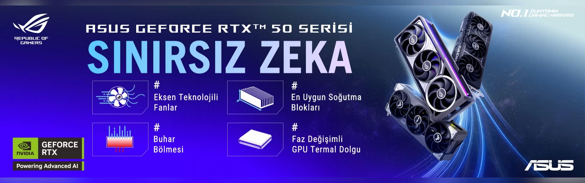 ASUS RTX 50 Serisi Ekran Kartları ile Sınırsız Zeka ve Soğutma Teknolojisi