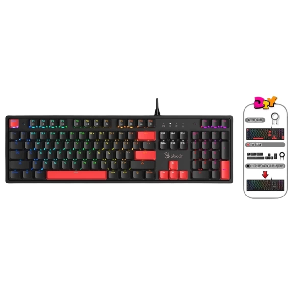 A4Tech Bloody S510R Bloody Mekanik Switch RGB Gaming Klavye