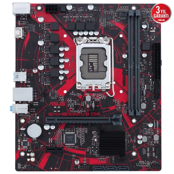Asus EX-H610M-V3 D4 DDR4 3200MHz M.2 LGA1700 mATX Anakart