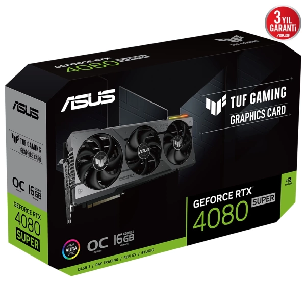 Asus GeForce RTX 4080 Super TUF Gaming O16G 16GB GDDR6X 256 Bit DLSS 3 Ekran Kartı