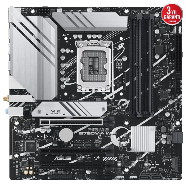 Asus Prime B760M-A WIFI DDR5 7200MHz (OC) RGB M.2 1700p mATX Anakart