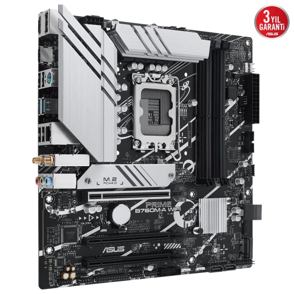 Asus Prime B760M-A WIFI DDR5 7200MHz (OC) RGB M.2 1700p mATX Anakart