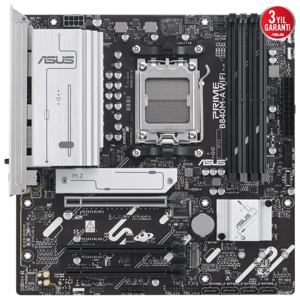 Asus Prime B840M-A WIFI DDR5 7600Mhz (OC) M.2 AM5 mATX Anakart