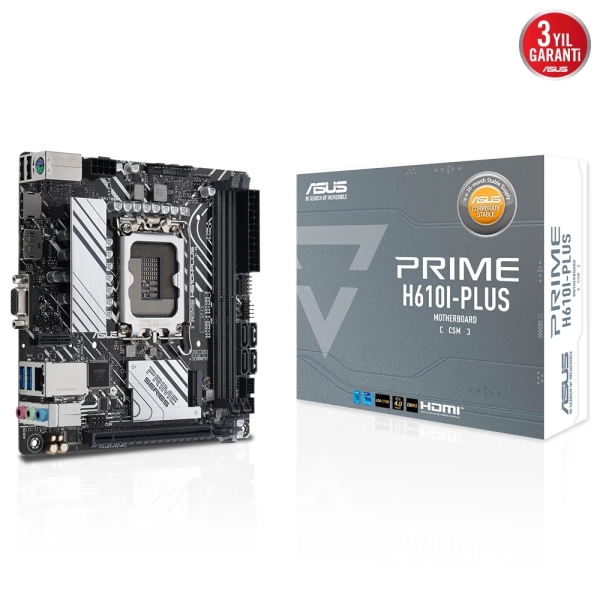 Asus Prime H610I-PLUS-CSM DDR5 5600mhz(OC) M.2 1700p Mini-ITX Anakart