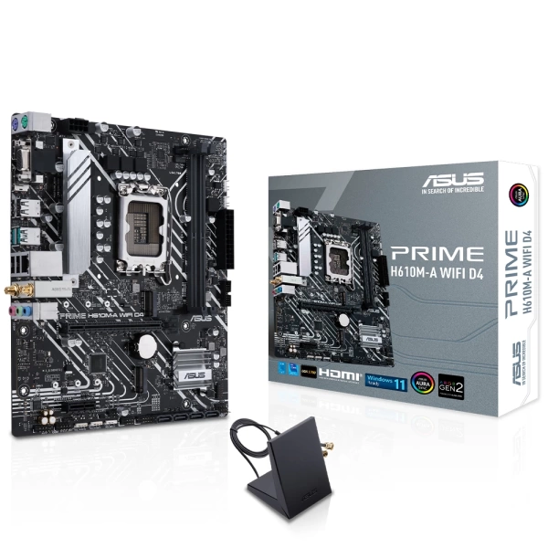 Asus Prime H610M-A WIFI DDR4 3200MHz (OC) RGB M.2 1700p mATX Anakart
