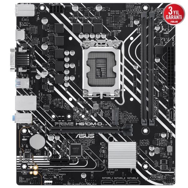 Asus Prime H610M-D DDR5 5600MHz (OC) M.2 1700p mATX Anakart