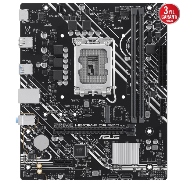 Asus Prime H610M-F D4 R2.0 DDR4 3200Mhz M.2 1700p mATX Anakart