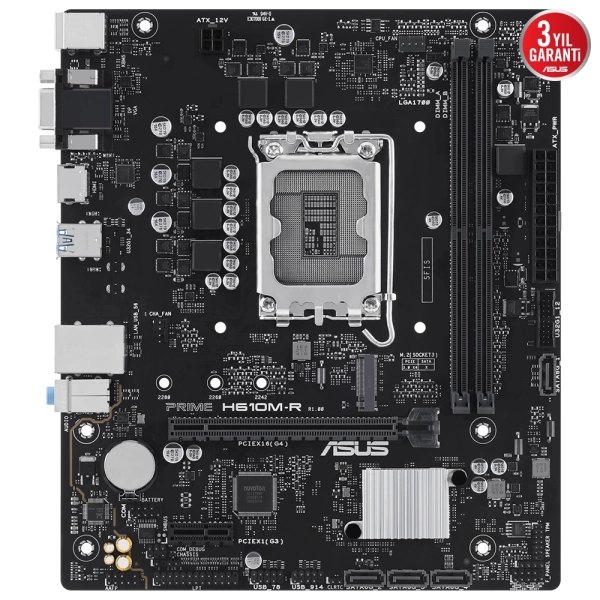 Asus Prime H610M-R-SI DDR5 5600mhz(OC) M.2 1700p mATX Anakart