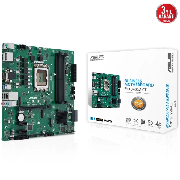 Asus Pro B760M-CT-CSM DDR5 6200MHz (OC) M.2 1700p mATX Anakart