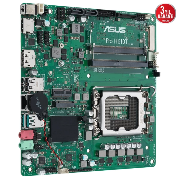Asus Pro H610T-CSM DDR5 5600MHz (OC) M.2 1700p Mini-ITX Anakart