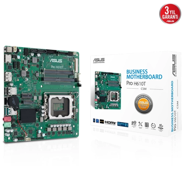 Asus Pro H610T-CSM DDR5 5600MHz (OC) M.2 1700p Mini-ITX Anakart