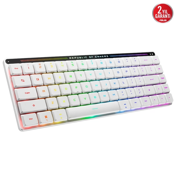 Asus ROG Falchion RX Low Profile Red Switch RGB Kablosuz Türkçe Mekanik Beyaz Gaming Klavye