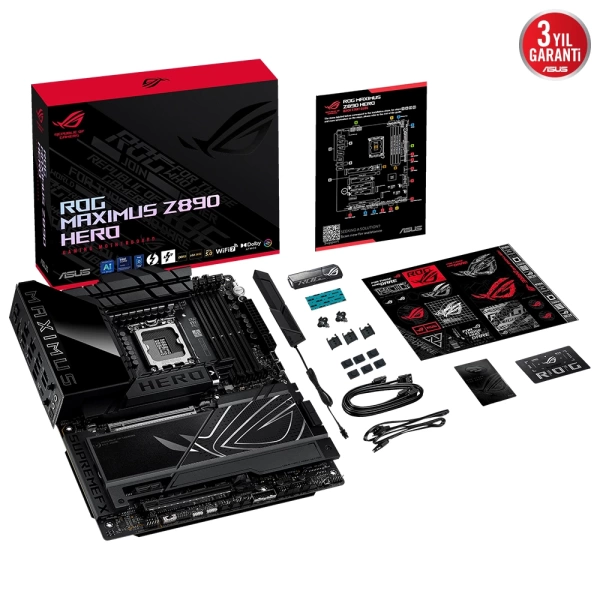 Asus ROG MAXIMUS Z890 HERO WiFi 8800mhz(OC) RGB M.2 1851p ATX Anakart