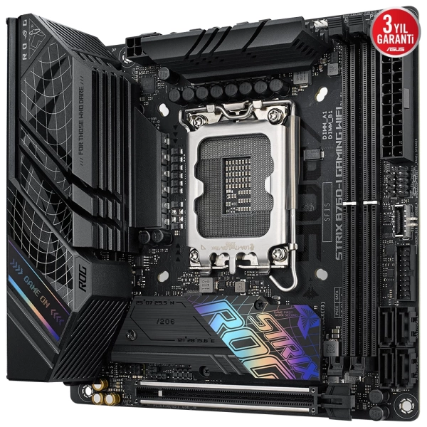 Asus ROG Strix B760-I Gaming WIFI DDR5 7600MHz (OC) RGB M.2 1700p Mini-ITX Anakart