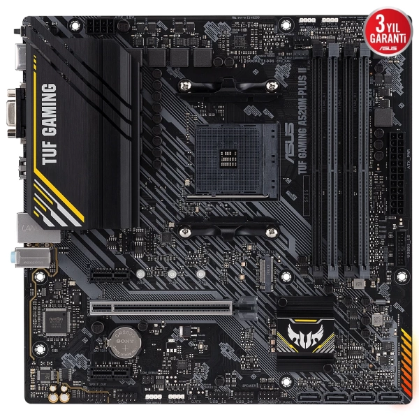 Asus TUF Gaming A520M-PLUS II DDR4 4800MHz (OC) RGB M.2 AM4 mATX Anakart