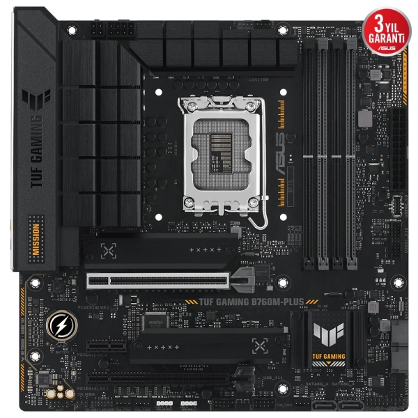 Asus TUF Gaming B760M-PLUS DDR4 5333MHz (OC) RGB M.2 1700p mATX Anakart