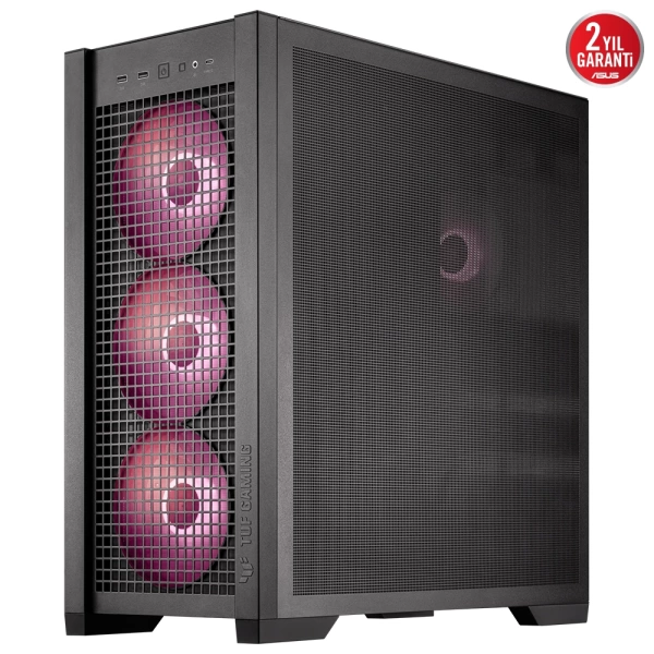 Asus TUF Gaming GT302 ARGB Temperli Cam Siyah E-ATX Mid Tower Kasa