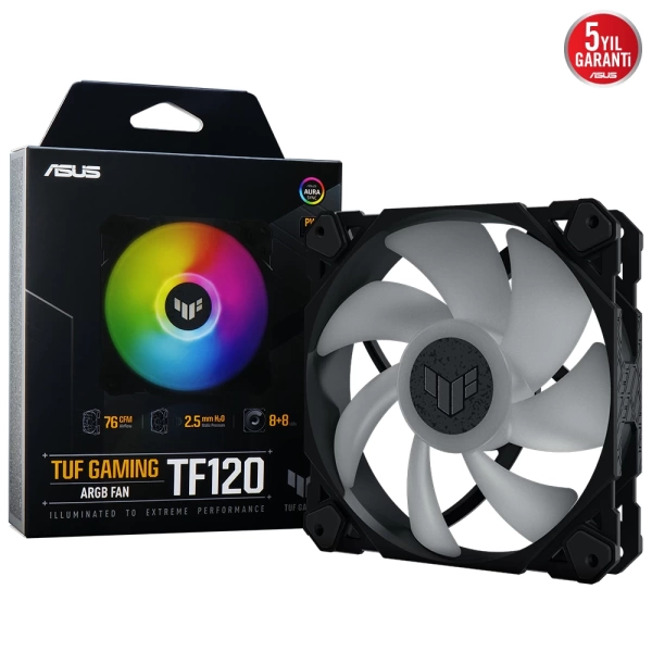 Asus TUF Gaming TF120 ARGB Siyah 120mm Kasa Fanı