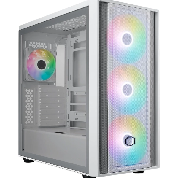 Cooler Master MasterBox 600 ARGB Tempered Glass White USB 3.2 E-ATX Mid Tower Kasa