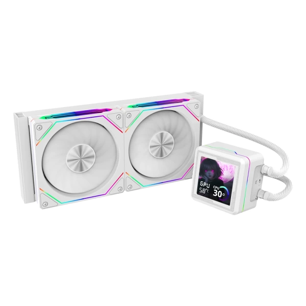 Dragos AquaForge 240 White ARGB LCD 240mm Intel-AMD Uyumlu Sıvı Soğutucu